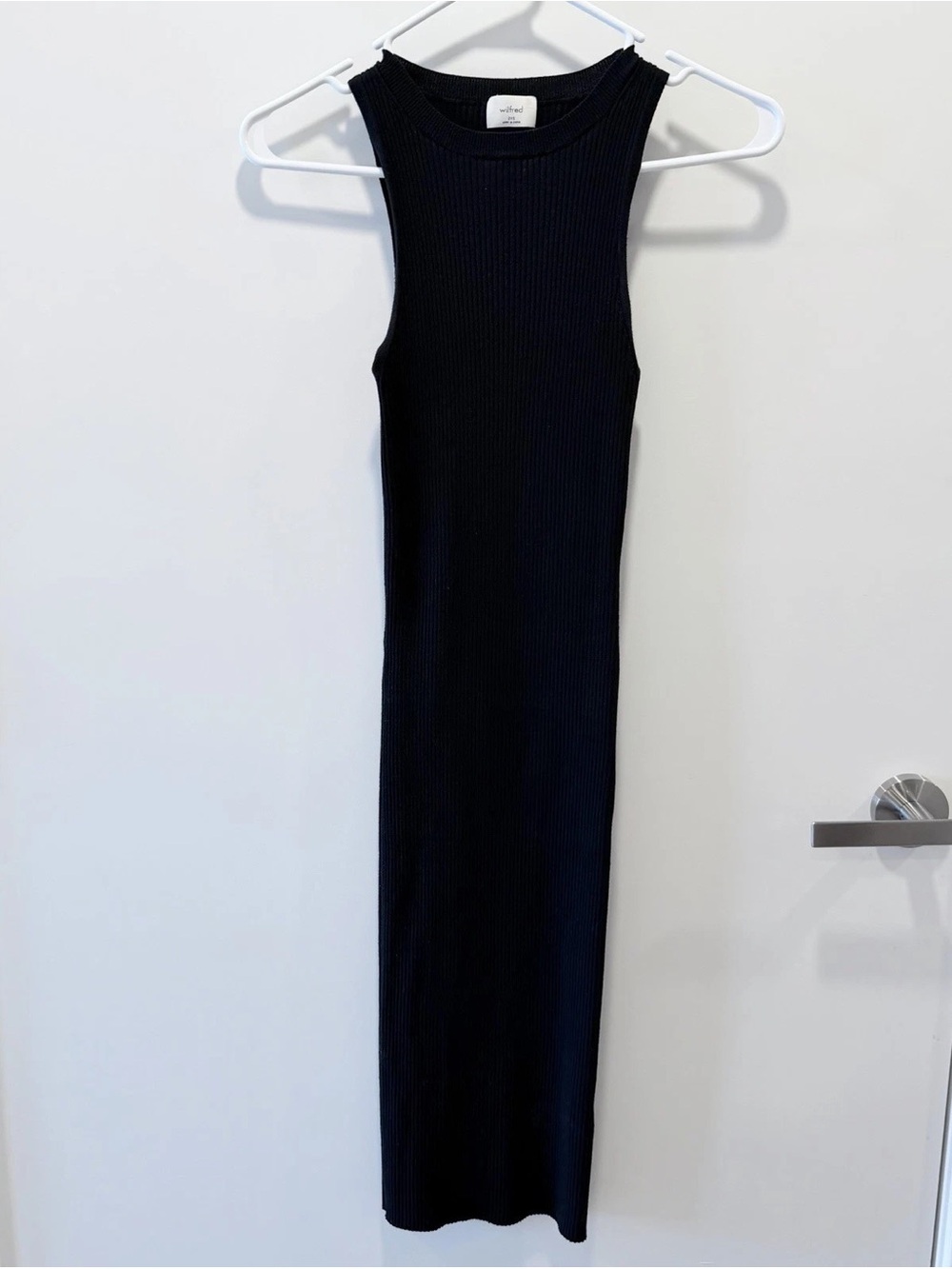 Wilfred Black Ribbed Sleeveless Maxi Dress